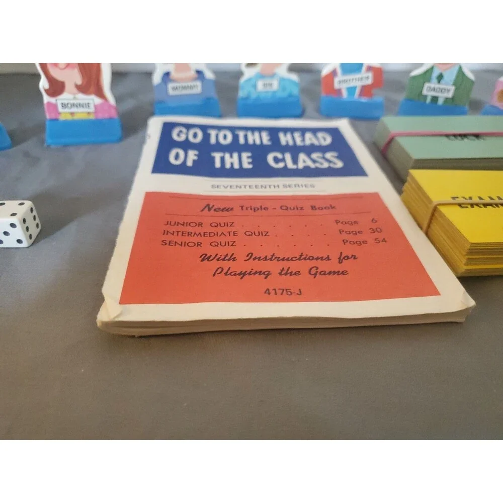 Vtg Milton Bradley GO TO THE HEAD OF THE CLASS Replacement Pieces Rules & Cards